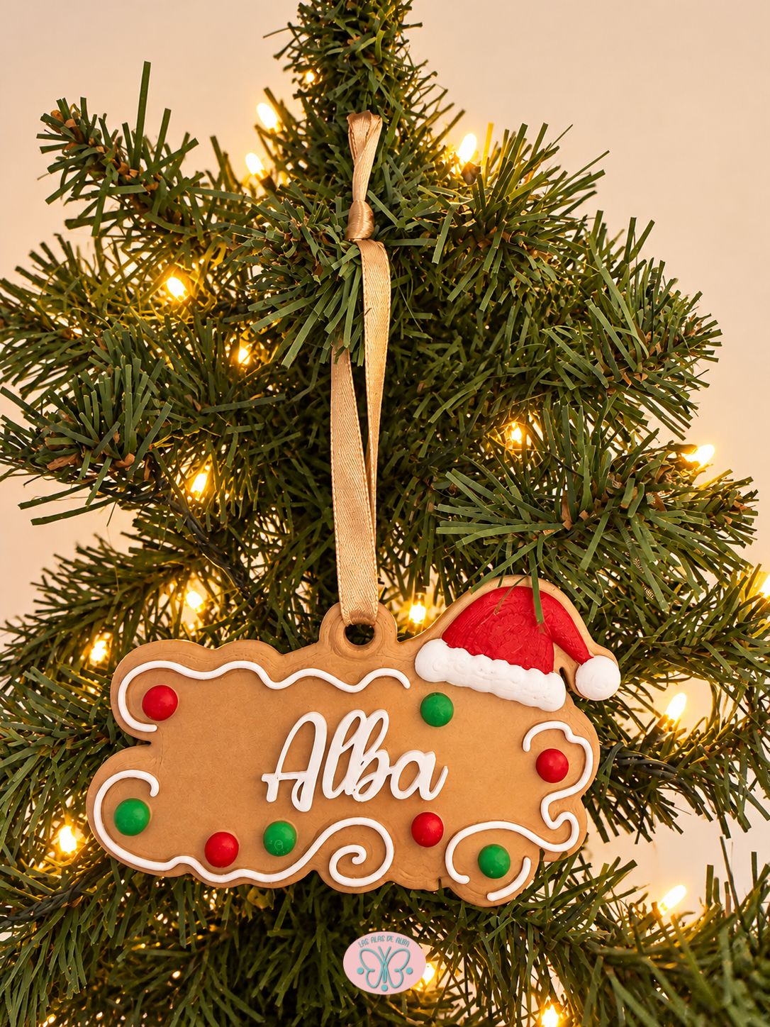 🎄 Adorno navideño de galleta de jengibre personalizado