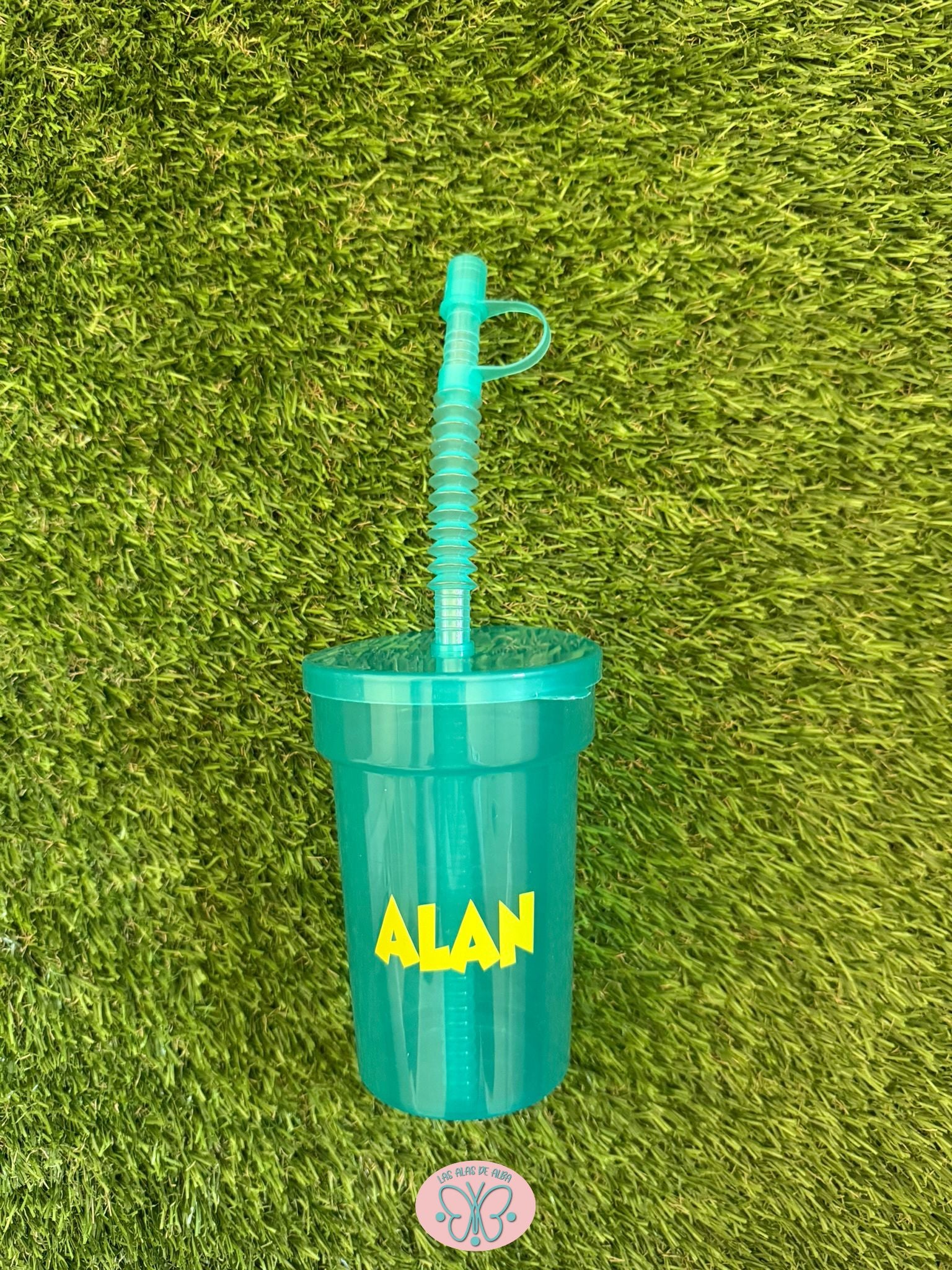 Vaso personalizado con tapa y pajita 🥤