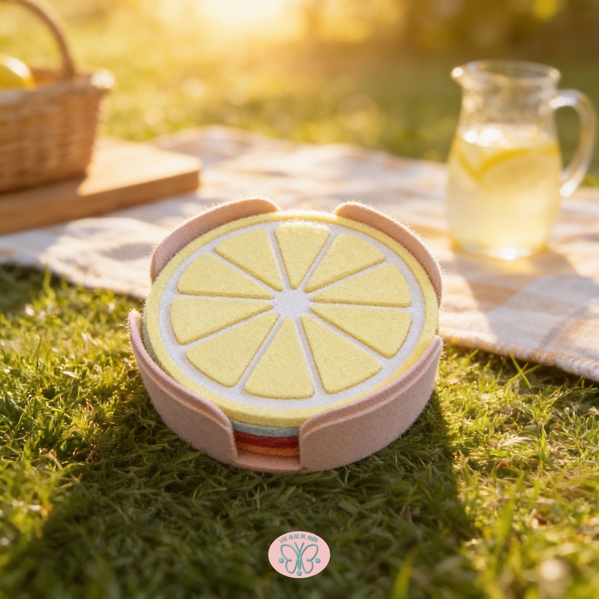 ✨ Posavasos cítricos con soporte 🍋‍🟩