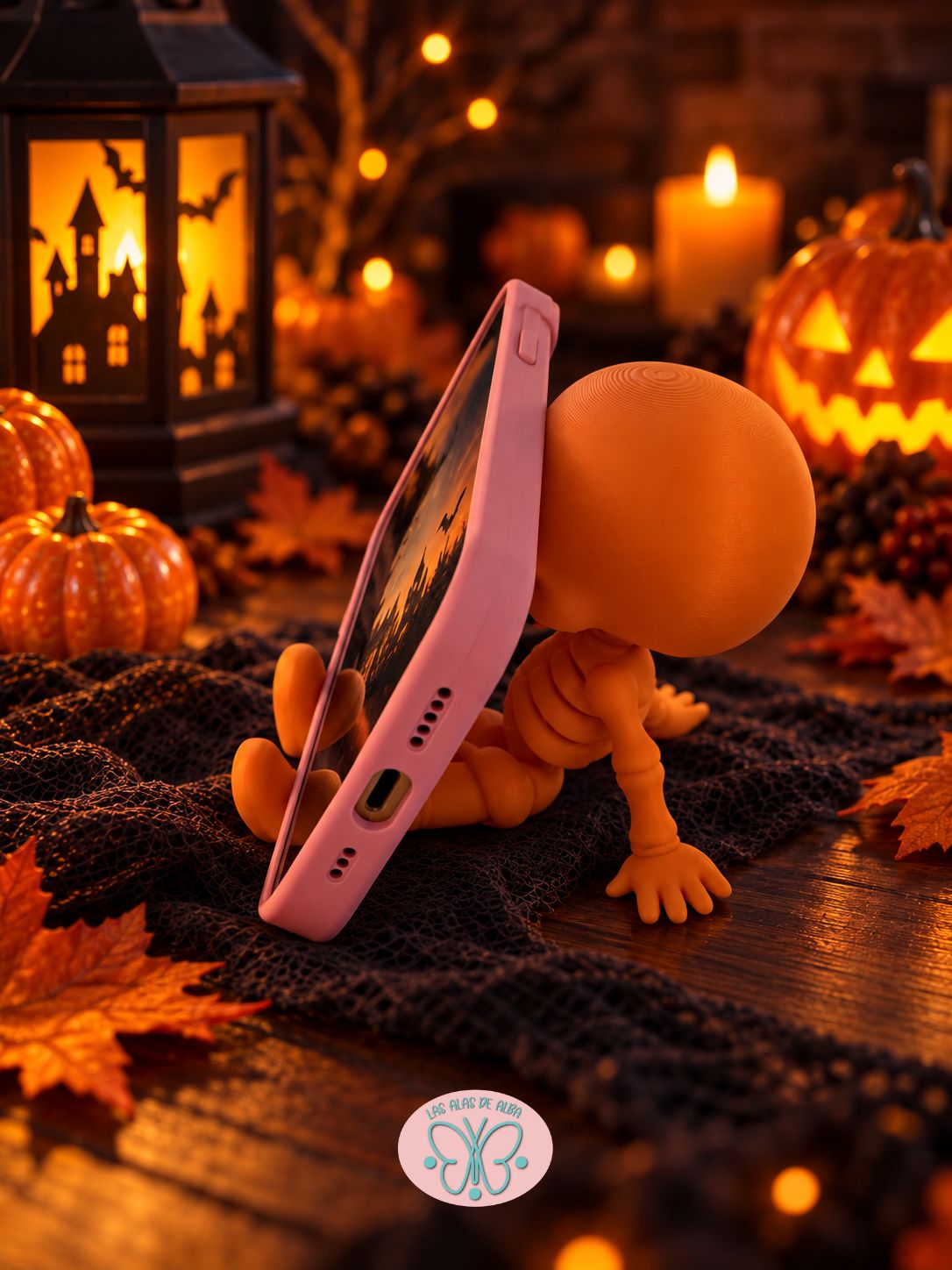 💀 Soporte para móvil Calavera Halloween 📲