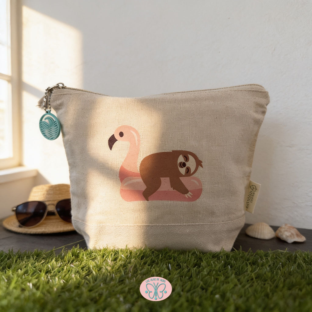 🌿 Neceser de algodón reciclado – Diseño Verano
