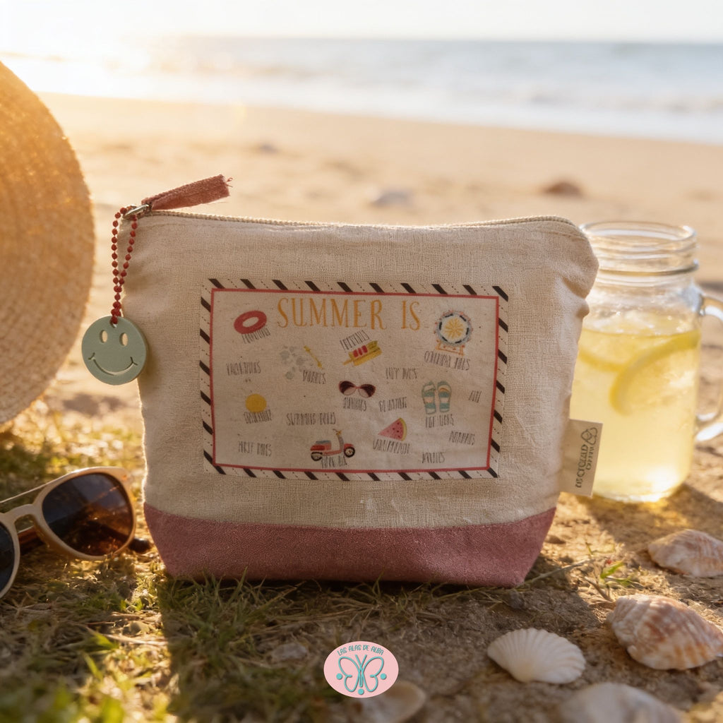 🌿 Neceser de algodón reciclado – Diseño Verano